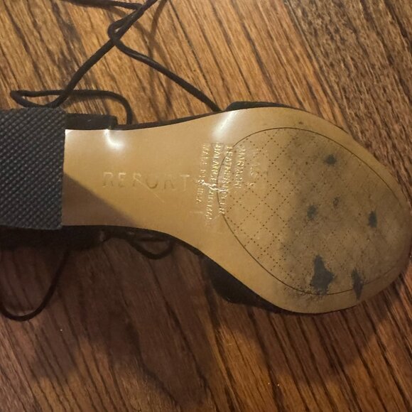 Report Mariachi Black Suede Leather Lace-Up Heels - Picture 3 of 7